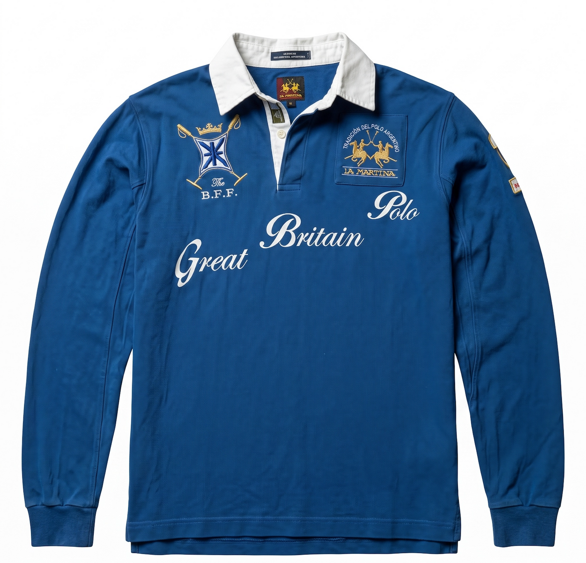 La Martina Langarm Polo Blau L