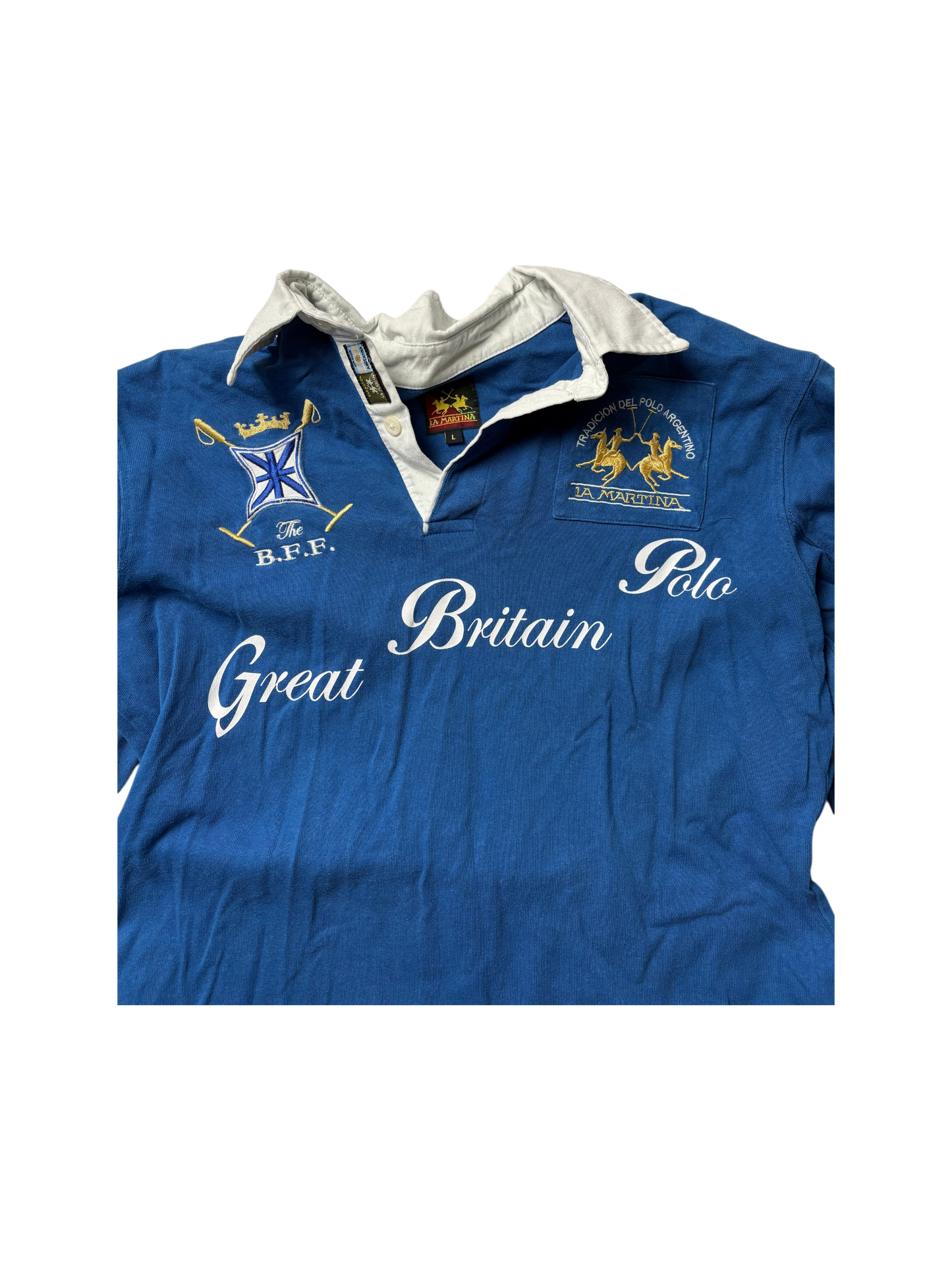 La Martina Langarm Polo Blau L